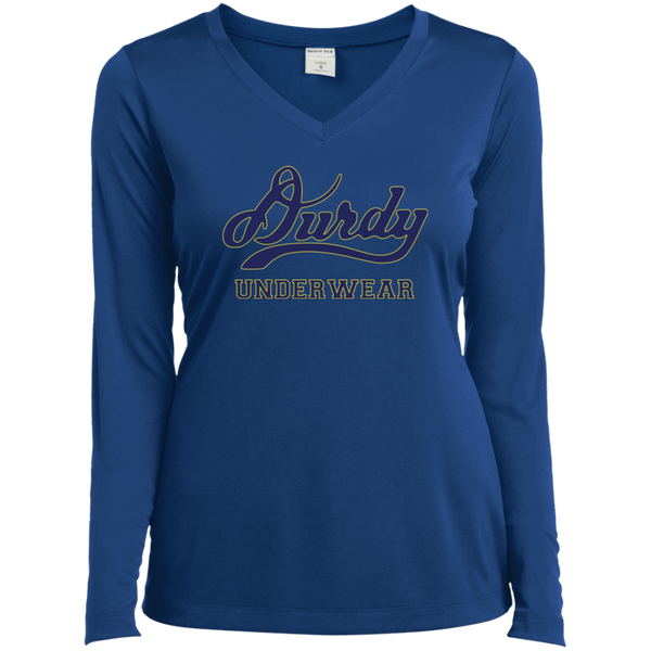 Durdy Underwear Sport-Tek Ladies' LS Performance V-Neck T-Shirt